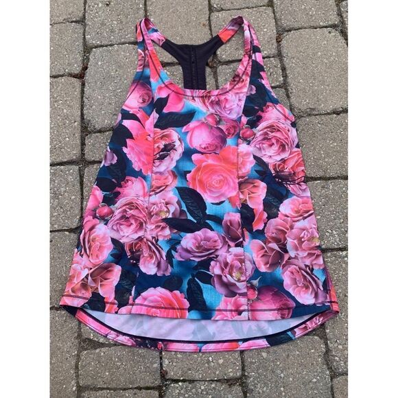Lululemon Tank Top Floral Racerback Athletic Sleeveless Activewear - Picture 3 of 8